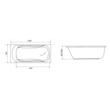 Акриловая ванна 120х70 см Marka One Classic 01кл1270 А