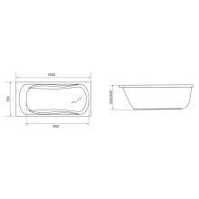 Акриловая ванна 140х70 см 1Marka Classic 01кл1470 А