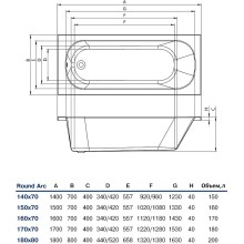Акриловая ванна Koller Pool Round Arc 150х70 без гидромассажа