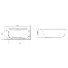 Акриловая ванна 150х70 см 1Marka Classic 01кл1570 А