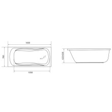 Акриловая ванна 160х70 см 1Marka Classic 01кл1670 А