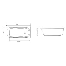 Акриловая ванна 170х70 см 1Marka Classic 01кл1770 А