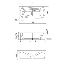 Акриловая ванна 140х70 см 1Marka Elegance 01эл1470