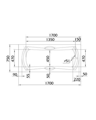 Акриловая ванна 170х75 см 1Marka Agora 01аго1775