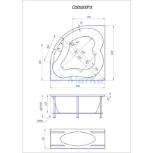 Акриловая ванна 140х140 см 1Marka Cassandra 01кас1414