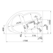 Акриловая ванна 170х105 см R 1Marka Diana 01ди1710п