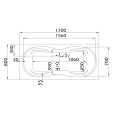 Акриловая ванна 170х80 см 1Marka Dinamika 01ди1780