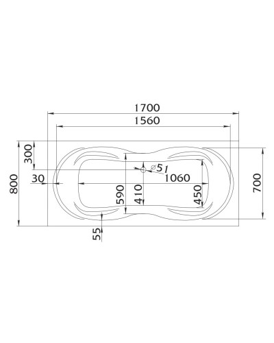Акриловая ванна 170х80 см 1Marka Dinamika 01ди1780