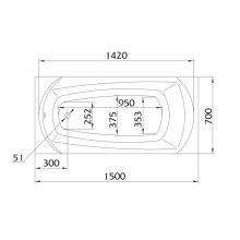 Акриловая ванна 150х70 см 1Marka Elegance 01эл1570
