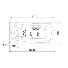 Акриловая ванна 160х70 см 1Marka Elegance 01эл1670
