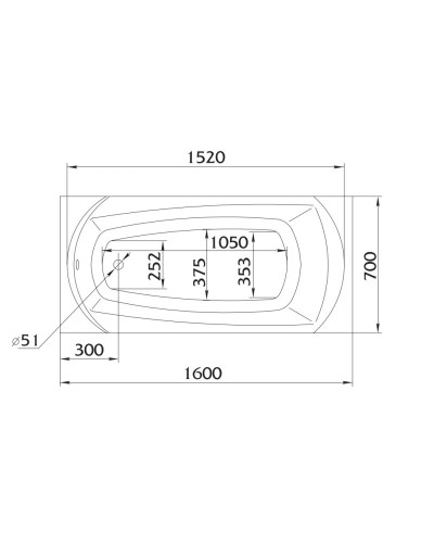 Акриловая ванна 160х70 см 1Marka Elegance 01эл1670