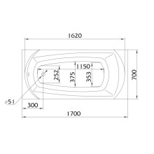 Акриловая ванна 170х70 см 1Marka Elegance 01эл1770