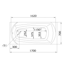 Акриловая ванна 170х70 см 1Marka Elegance 01эл1770