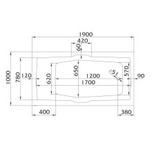 Акриловая ванна 190х100 см 1Marka Korsika 01кр1910