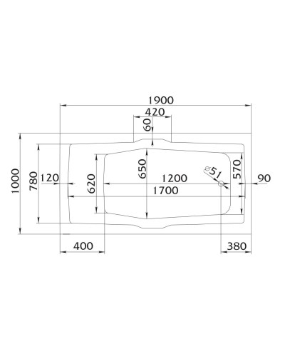Акриловая ванна 190х100 см 1Marka Korsika 01кр1910