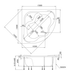 Акриловая ванна 150х150 см Marka One Afrodita 01аф1515