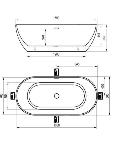 Акриловая ванна Ravak Freedom O 169x80 XC00100032 без гидромассажа