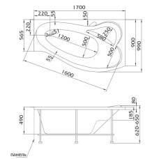 Акриловая ванна 170х99 см R Marka One Gracia 01гр1710п
