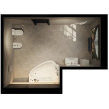 Акриловая ванна 185х135 см L Marka One Love 01лв1813л