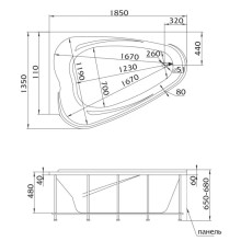 Акриловая ванна 185х135 см R Marka One Love 01лв1813п