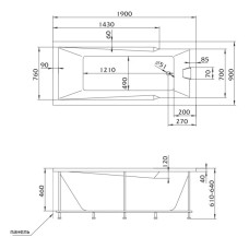 Акриловая ванна 190х90 см Marka One Raguza 01ра1990