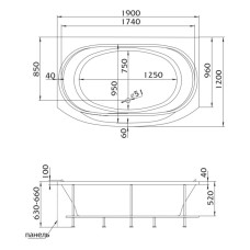 Акриловая ванна 190х120 см Marka One Sirakusa New 01син1912