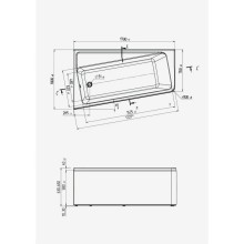 Акриловая ванна 170х100 см L Marka One Direct 01дир1710л