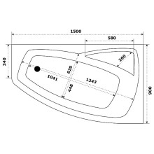 Акриловая ванна Bas Камея PRO 150x90 L В А0117 без гидромассажа
