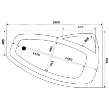 Акриловая ванна Bas Камея PRO 160x95 L В А0119 без гидромассажа