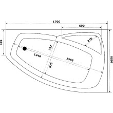Акриловая ванна Bas Камея PRO 170x105 L В А0121 без гидромассажа