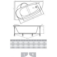 Акриловая ванна Alpen Terra 160х105 R AVA0044+AP0094+KMA160105 без гидромассажа