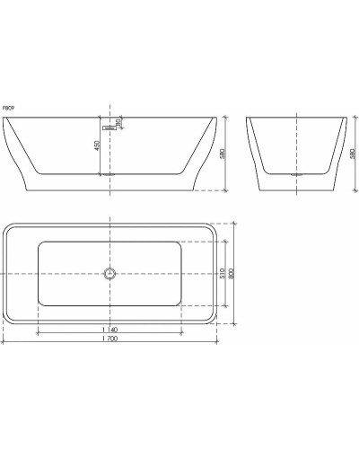 Акриловая ванна Sancos Neo 170x80 FB09 без гидромассажа