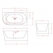 Акриловая ванна Abber 150х78 AB9257-1.5R без гидромассажа