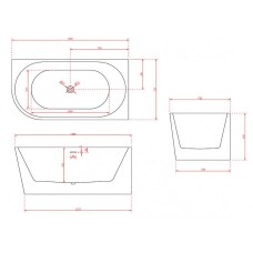 Акриловая ванна Abber 150х78 AB9257-1.5R без гидромассажа