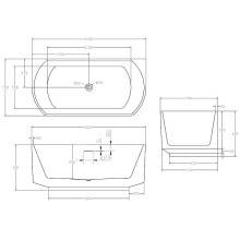 Акриловая ванна Abber 150х75 AB9488-1.5 без гидромассажа