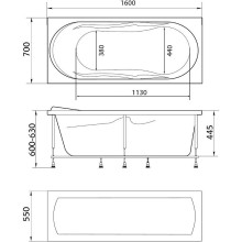 Акриловая ванна Marka One Vita 160х70 01вит1670 без гидромассажа