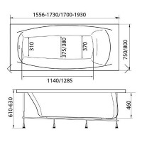 Акриловая ванна Marka One Pragmatika 173х75 01пр17375 без гидромассажа