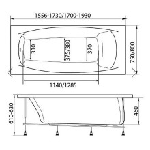 Акриловая ванна Marka One Pragmatika 173х75 01пр17375 без гидромассажа