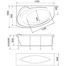 Акриловая ванна Marka One Julianna 170х100 R 01дж1710п без гидромассажа