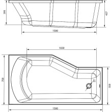 Акриловая ванна Marka One Convey 150х75 R 01кон1575п без гидромассажа