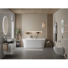 Пристенная, полукруглая акриловая ванна в комплекте со сливом-переливом BelBagno BB711-1550-700