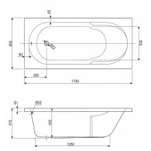 Акриловая ванна Cezares Arno 170x80 ARNO-170-80-45-W37 без гидромассажа