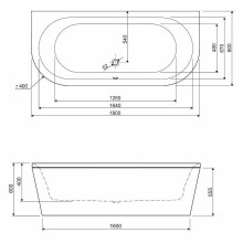 Акриловая ванна Cezares Metauro 180x80 METAURO-wall-180-80-40-W37 без гидромассажа