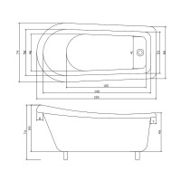 Акриловая ванна Cerutti SPA Vito 155x74 CT9320 без гидромассажа