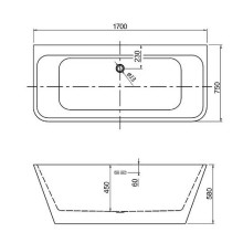Акриловая ванна Aquatek Элегия 170x75 AQ-113775WT без гидромассажа