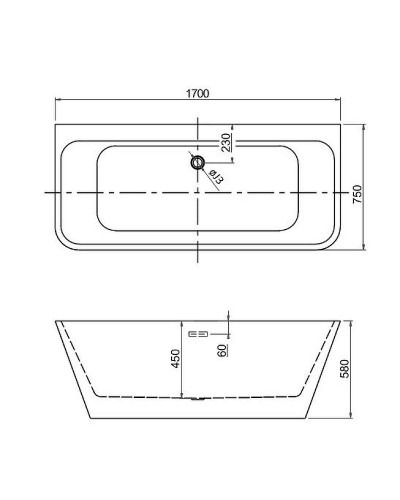 Акриловая ванна Aquatek Элегия 170x75 AQ-113775WT без гидромассажа