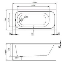 Акриловая ванна Santek Ламма 150x70 1WH501746 без гидромассажа