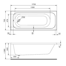 Акриловая ванна Santek Ламма 170x70 1WH501747 без гидромассажа
