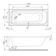 Акриловая ванна Santek Ламма 170x70 1WH501747 без гидромассажа
