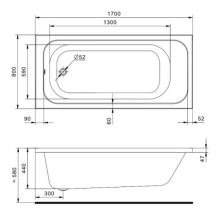Акриловая ванна Santek Ламма 170x80 1WH501763 без гидромассажа